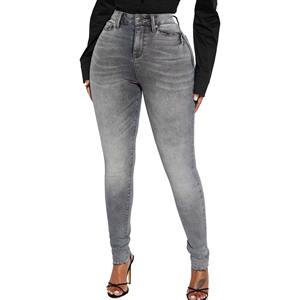 Jeans de Mezclilla de Cintura Alta para Mujer, Estilo Casual Europeo Americano, Corte Ajustado y Pierna Ancha, Precio al por Mayor - Product Image 1