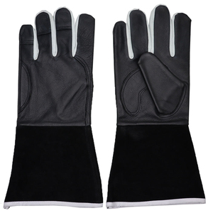 Top Quality Cow Black Leather Fireproof Cut-Resistant TIG Welding <b>Gloves</b> Heatproof Impact-Resistant Heavy Work Safety <b>Gloves</b> - Product Image 1