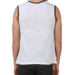 Débardeur en coton pour homme, à blocs de couleur, col rond, décontracté, respirant, tricoté, sans manches, avec poche - Product Image 2