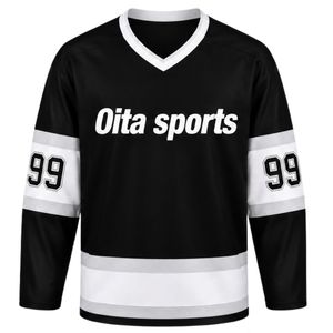Conjunto de Hockey sobre Hielo Sublimado Negro para Hombre, Jersey y Pantalones Cortos de Poliéster a Rayas, Uniforme Deportivo para Entrenamiento y Partidos - Product Image 3