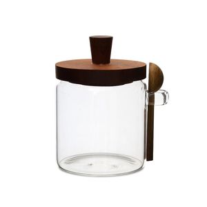 1 Pezzo Barattolo in Vetro da 15 OZ per Conservare Caffè, Caramelle, Biscotti, Tè, Snack, Spezie e Sale, Include Cucchiai - Product Image 1