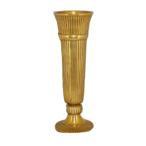 Material de primera calidad, centro de mesa hecho a mano chapado en oro de alta calidad y decoración de boda, jarrones de flores de trompeta, suministros - Product Image 3