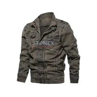 Chaqueta Vaquera de Moda para Hombre, Estilo Vintage Lavado, Ecológica, Informal, Ropa de Exterior, Etiqueta Personalizada, Marca Privada, Servicios OEM