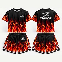 Ensemble d'uniformes de basketball personnalisés pour hommes – Maillot sans manches et short imprimés flamme papillon, en maille respirante, sublimation, tenue d'équipe