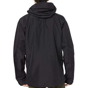 Men's Waterproof Hooded <b>Windbreaker</b> Jacket Solid <b>Black</b> Zipper Closure Sporty Style Winter Wear Regular Fit Polyester Shell - Product Image 3