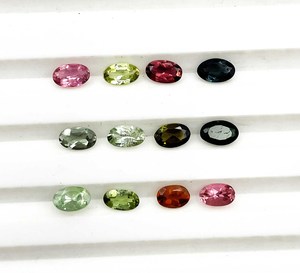 Lote de turmalina natural multicolor con corte ovalado, 3*5 mm, 6 ct, para la fabricación de joyas. - Product Image 2