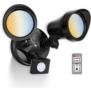 25W LED Security Flood Lights 2000LM Outdoor Motion Sensor Remote Dimmable Brightness 3000K-6500K Color <b>Range</b> - Product Image 1