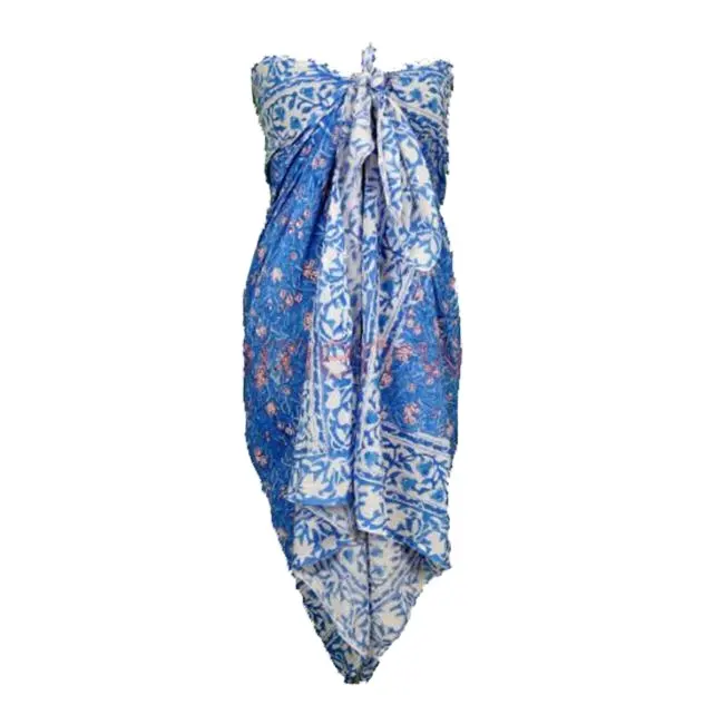 Handblok Bedrukte Katoenen Sarong Voor Dames Pareo Wrap Strandkleding Feestkleding Sjaals Mix Diverse Multi-Color Designs Cover Ups