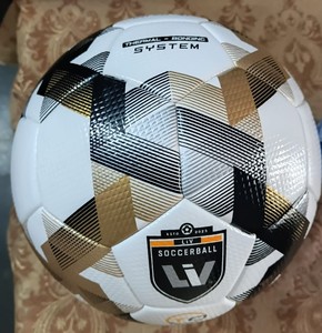 Ballon de football blanc, noir et or, thermocollé, pour entraînement et matchs - Product Image 1