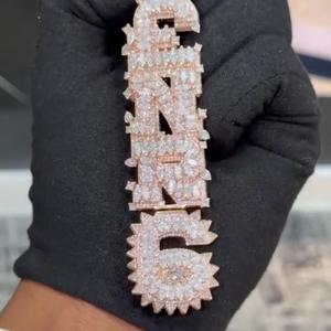 Collar unisex de plata de ley 925 con baño de oro y moissanita, diseño de rostro, estilo hip hop, con colgante de novedad, certificado GRA, personalizable. - Product Image 3