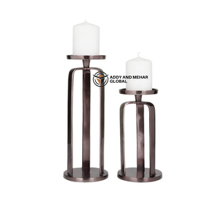 Juego de Portavelas de Resina de Hueso, Moderno y de Lujo, Hecho a Mano, Ecológico, con Acabado Pulido, Decorativo, para Velas de Pilar, para Navidad y el Hogar - Product Image 1