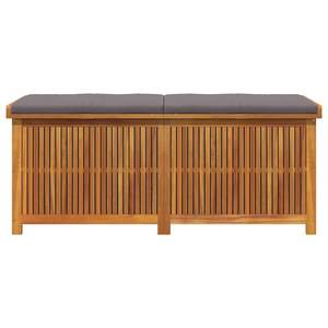 Banco de patio grande con caja de almacenamiento acolchada, madera maciza de acacia, color marrón - Product Image 5