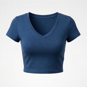 เสื้อครอปท็อปผู้หญิง เสื้อยืดพิมพ์โลโก้ได้ ผ้าฝ้าย ทรงครอปทันสมัย แฟชั่นบูติก เสื้อผ้าออกกำลังกาย แนวโน้มแฟชั่นสำหรับยิม - Product Image 1