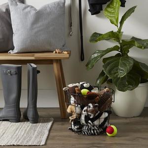 Grand panier de rangement en fil métallique avec couvercle, organisateur empilable robuste pour le rangement dans les armoires et garde-manger - Product Image 4