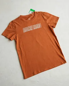 NICE DAY Detalle gráfico a rayas |   Estampado de líneas blancas |   Camiseta Naranja Quemado 140 - Product Image 5