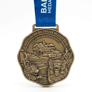 Custom Zinc Gold <b>Silver</b> Bronze Medals with UV <b>Printing</b> and Soft Enamel Technique for Sports Competitions - Product Image 5