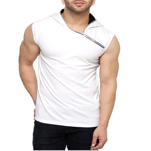<b>Mens</b> <b>Sleeveless</b> Zipper <b>Hoodie</b> Solid Pocket 100% Cotton Fleece Winter Regular Fit Soft Lightweight Breathable Eco-Friendly OEM - Product Image 4