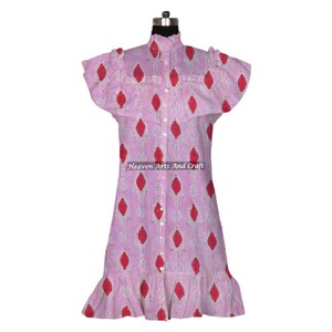 Bohemian Cotton Printed Ladies Dress Cotton Printed Dress Cotton Dress Women Trendy <b>Tunic</b> Bohemian <b>Top</b> - Product Image 3