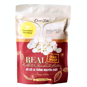 Chocolate Blanco Puro HALAL de Vietnam, Fabricante Líder en Ventas, OEM/ODM, Botones de Chocolate Blanco Real con 40% de Cacao, 1KG 10KG, para Panadería, Global - Product Image 1