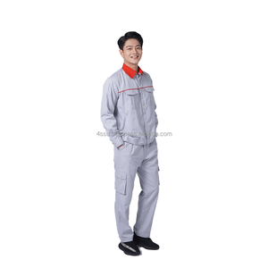 Uniforme de Trabajo Unisex de Algodón Antiestático, Ropa de Seguridad Protectora Transpirable de Tela Caqui para Taller Industrial 4SU - Product Image 4