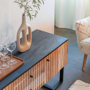 Soporte para TV Vandana Mira Hexa en madera de acacia y metal - Product Image 3