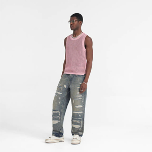 <b>Mens</b> Vintage Black Acid Washed <b>Jeans</b> Baggy Straight Leg Oversized with Embroidery Hip Hop Pattern Denim for Winter - Product Image 5