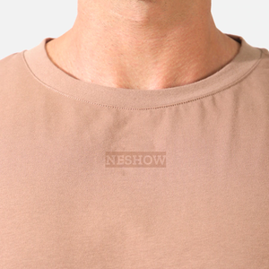 เสื้อยืดคอกลมแขนสั้นผ้าฝ้ายหนาน้ำหนักมากสำหรับผู้ชาย - Product Image 4