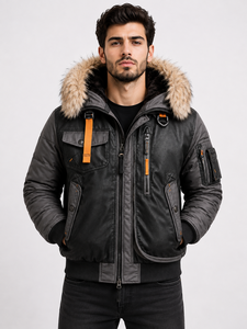 Veste matelassée d'hiver personnalisée haut de gamme avec capuche en fausse fourrure, style streetwear décontracté, fermeture éclair, très chaude, pour homme et femme - Product Image 4