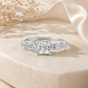Bague en Or 18K de Luxe de Haute Qualité avec Diamant Solitaire, Taille Princesse, Taille Poire, Multi-Pierres, Diamant de Laboratoire Certifié IGI, Vente en Gros OEM, Bijoux Fins - Product Image 3