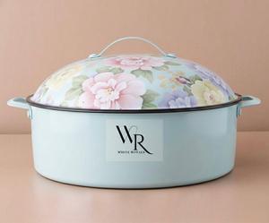 Modern Food <b>Warmer</b> Hotpot Serving Dish with Floral Pattern Lid, Casserole Dining Tabletop <b>Buffet</b> for Home Party Kitchenware Dish - Product Image 4