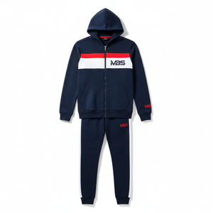 Ensemble de survêtement polaire personnalisé pour homme, à capuche zippé, color block, haute qualité, pour le jogging et l'entraînement, 2 pièces - Product Image 6