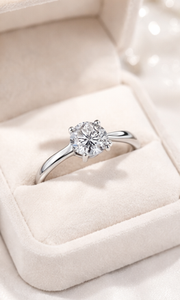 Bagues de fiançailles et de mariage en argent de haute qualité, plaquées or, serties de diamants de laboratoire, couleur blanche fantaisie, unisexe, personnalisables - Product Image 6