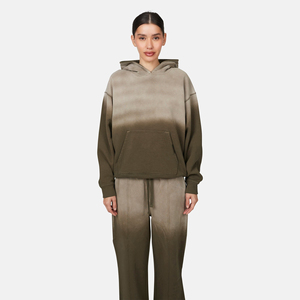 Sudaderas con Capucha de Algodón Puro de Color Liso para Mujer, Diseño OEM con Logotipo Personalizado de Alta Calidad - Product Image 1