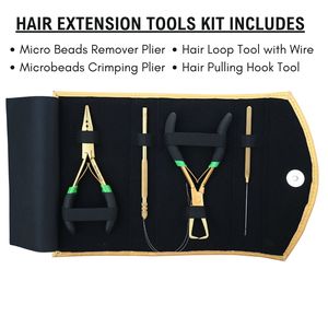 Kit d'outils pour extensions capillaires : Pince à micro-anneaux, outil de retrait, crochet de tirage, enfile-fils, accessoires et fournitures de salon - Product Image 2