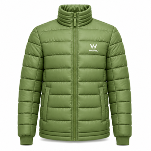 Manteau d'hiver chaud pour homme en tissu canvas 100% polyester, col montant, capuche, fermeture éclair intégrale, coupe-vent, respirant, décontracté - Product Image 1