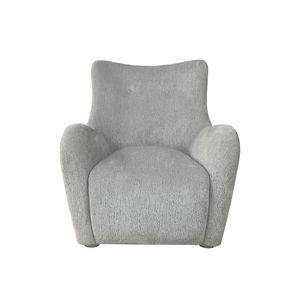 Poltrona Girevole in Tessuto Color Zinco per Soggiorno - Product Image 1