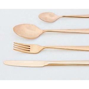 Unique Rose Gold Polished Designer Flatware <b>Set</b> Forks Spoons Knife Flatware Steel Cutlery <b>Set</b> Stainless Steel Cutlery <b>Sets</b> - Product Image 5