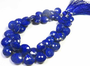 Perles de pierre précieuse naturelle Lapis Lazuli bleu facetté 9-12mm, forme cœur, perles de pierre précieuse Lapis Lazuli percées sur le côté, brin de 8 pouces pour bricolage - Product Image 3