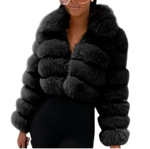 Vestes courtes en fausse fourrure Sharpa pour l'hiver, chaudes, avec fermeture éclair, grandes tailles, style crop top moelleux - Product Image 2
