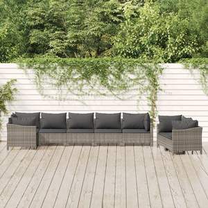 Conjunto de Muebles de Jardín de Ratán PE Gris con Acero con Recubrimiento en Polvo y Poliéster, Colección de Muebles Duraderos para Exteriores - Product Image 1