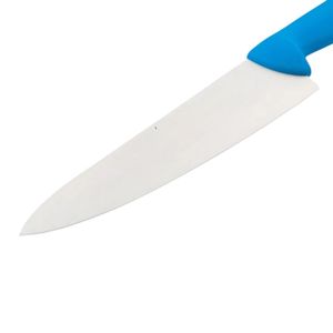 มีดทำครัวด้ามสีน้ำเงิน ใบมีดสีเงิน พร้อมที่จับกันนิ้วแบบ Ergonomic สำหรับหั่นผักและหั่นเนื้อ - Product Image 2