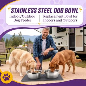 Bols pour chien et chat en acier inoxydable de qualité supérieure, grande capacité, écologiques, étanches, portables, lavables au lave-vaisselle, faciles à nettoyer - Product Image 2