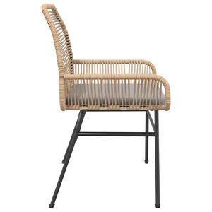 Chaise de jardin en rotin PE brun résistant aux UV, sièges d'extérieur élégants et résistants aux intempéries - Product Image 6