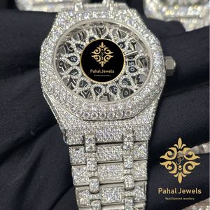 นาฬิกาข้อมือผู้หญิง Pahal Jewels หรูหรา สายสแตนเลสประดับมอสซาไนต์ หน้าปัดคริสตัลแซฟไฟร์แบบโปร่งใส ระบบควอตซ์ ขนาด 38 มม. พร้อมตัวล็อคแบบพับ - Product Image 4