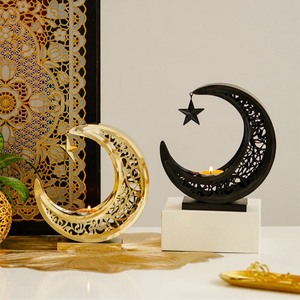 เตาเผาเครื่องหอมโลหะรูปพระจันทร์เสี้ยวแบบพกพา สไตล์ตะวันออกกลาง สำหรับห้องนั่งเล่น ตกแต่งโต๊ะทำงาน กลิ่นหอมอโรมาเธอราพี แกะสลักจากโลหะ - Product Image 2