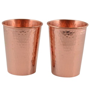 Ensemble de gobelets en cuivre de 14 oz eau, café, verres de guérison ayurvédique gravés isolés avec logo et couvercle, capacité de 200ml - Product Image 1