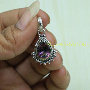 Colgante de Topacio Místico Arcoíris, Colgante de Plata de Ley 925, Colgante Hecho a Mano, Colgante Minimalista, Joyería de Regalo de Topacio Místico - Product Image 5