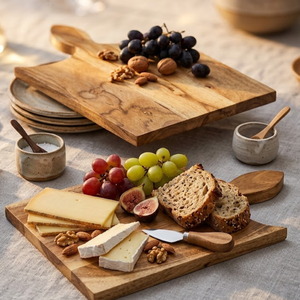 Durable Wooden Serving Tray & Chopping <b>Board</b> | <b>Solid</b> <b>Wood</b> Kitchen <b>Board</b> with Juice Groove | Ideal for Meat Cutting, Fruit Prep - Product Image 3