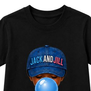 เสื้อยืดแขนสั้นลายกราฟิกสีดำสำหรับเด็กวัยหัดเดิน พร้อมหมวกแก๊ป และเสื้อยืดคอกลมพิมพ์ลายฟองสบู่ สวมใส่สบาย น้ำหนักเบา เหมาะสำหรับทุกวัน แฟชั่นสำหรับเด็กผู้ชาย - Product Image 4