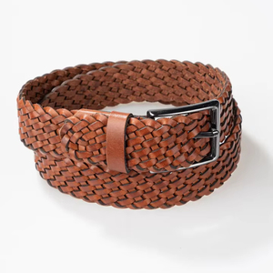 Ceintures tressées en cuir véritable de haute qualité pour hommes 2026 – Ceinture décontractée tissée avec logo personnalisé pour hommes, motif tissé, vente en gros, OEM, élégante - Product Image 1